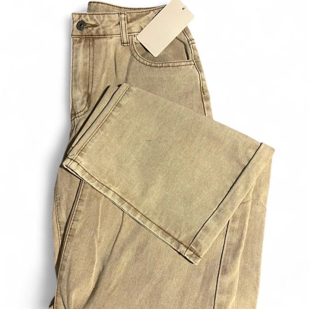 Low Rise Beige Denim Jeans